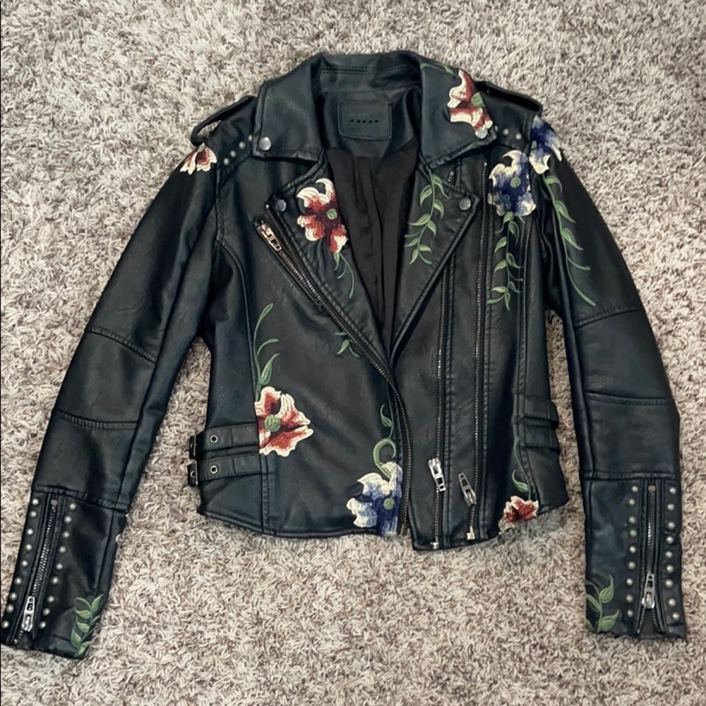 Blank NYC Embroidered Leather Jacket